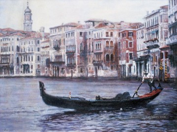 Paysage urbain chinois de Chen Yifei de Venise Peinture à l'huile